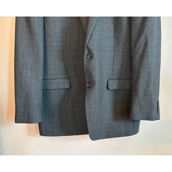 Lauren Ralph Lauren Men Black/Brown Check Tweed Wool‎ Blazer Sport Coat Size 42L